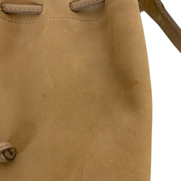 Coach Leather No 588-5703 Drawstring Flap Bucket Bag Tan Crossbody Made In USA - Picture 12 of 14